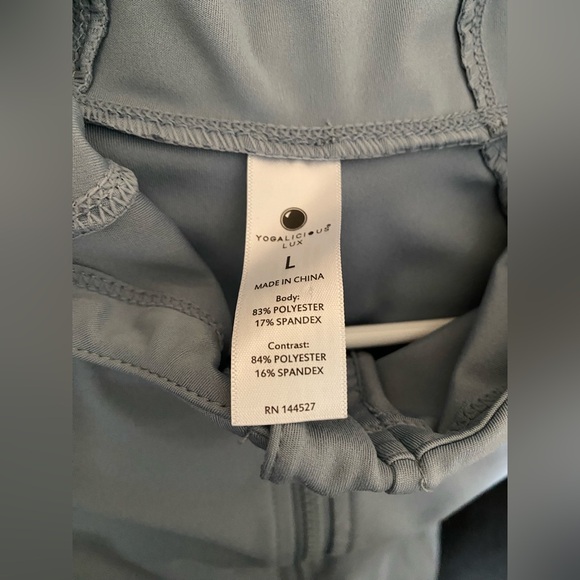 Yogalicious Lux Lightweight Cropped Athletic Hooded Full Zip Up - Light Blue - L - Picture 13 of 13
